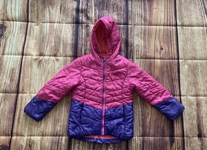 Swiss Alps Gil's Long Sleeve Full Zip Pink & Purple Hooded Puffer Jacket Sz: M - Picture 1 of 9