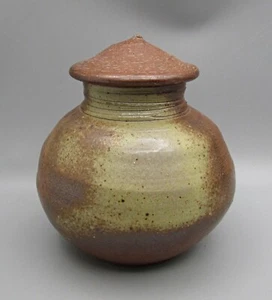 Red Clay Lidded Vessel w/ Conic Shaped Lid - Picture 1 of 8