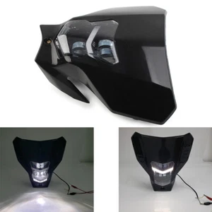 LED Dirt Bike Headlight Black For Honda CRF450L 450XR CRF250 230 Yamaha Suzuki - Foto 1 di 12