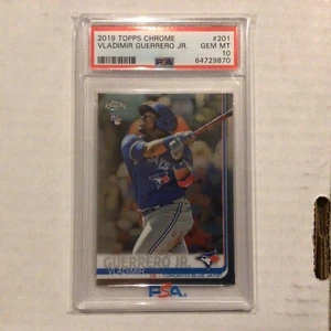 2019 TOPPS CHROME Vladimir Guerrero Jr. #201 RC PSA 10 Blue Jays Gem Mint Clean - Picture 1 of 2