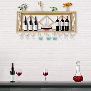 Estante de vino invertido montado en la pared soporte para botellas de hierro estante colgante soporte de almacenamiento - Imagen 1 de 1