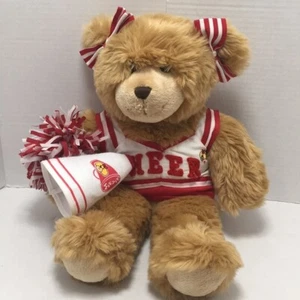 Build-A-Bear Cheerleader Stuffed Animal Toy Brown Teddy Bear EUC - Picture 1 of 9