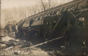 RPPC Gladbrook,IA Rock Island Railroad Train Wreck Tama County Iowa Real Photo - Picture 1 of 5