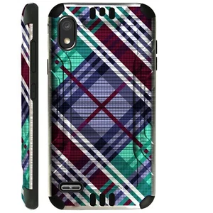 SILVERGUARD For TCL A2X A2 A1 Hybrid Phone Case Cover PURPLE PLAID - Zdjęcie 1 z 3
