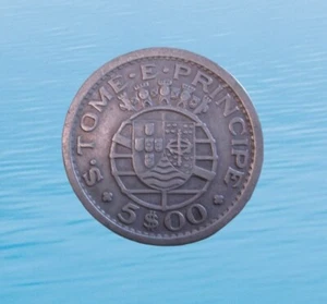 PORTUGUESE SAINT THOMAS AND PRINCE 5 ESCUDOS 1951 SILVER KM 13 #8109# - Picture 1 of 2