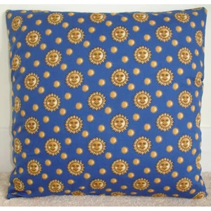 16" Smiling Sun Face Cushion Cover 16x16 Celestial Smiling Gold Square - Picture 1 of 1
