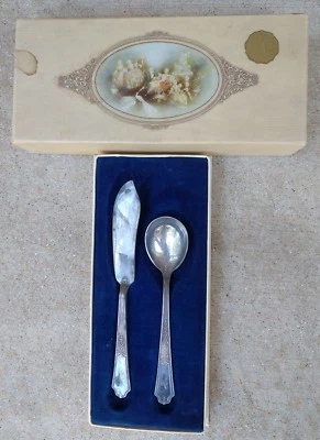 Juego de cuchillos cuchara plateada vintage Roger Bros 1847 Larson Bros Kewanee Illinois Foto 1 de 4