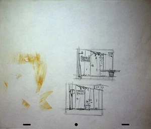 Lápiz de diseño de producción original dibujado a mano Dan Gordon años 50 Hanna-Barbera #LF - Imagen 1 de 2