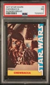Chewbacca 1977 STAR WARS Wonder Bread PSA 7 NM Graded Card #9