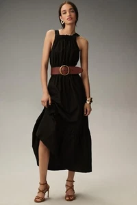 The Somerset Maxi Dress: Poplin Halter Edition in Black Size XL - Picture 1 of 4