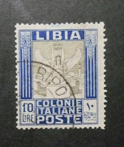 ITALIA,ITALY Colonie LIBIA 1921 " Serie Pittorica " 10 Lire D.14 USED ss.32 - Imagen 1 de 2
