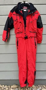 Vintage 90s CIMA SKIWEAR Ski Suit Mens Medium 31.5” Red Snow Gear Snowsuit - Picture 1 of 5