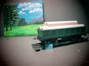 Lionel Standard Gauge Vintage Prewar 512 Green Gondola WITH PIPES. - Picture 1 of 7