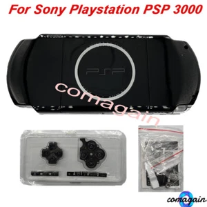 Juego Completo Negro Carcasa Carcasa Estuche con Botón Reemplazar Para Sony Playstation PSP 3000 - Imagen 1 de 5