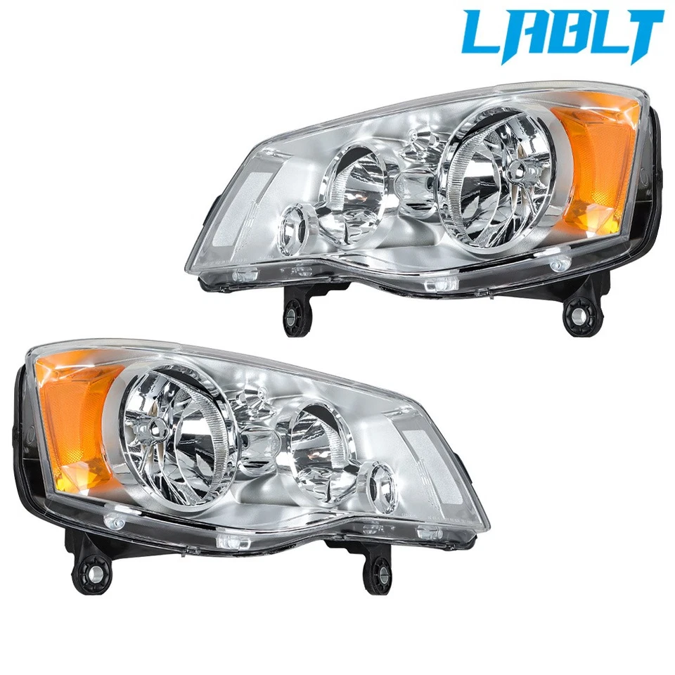 LABLT Pair Headlights For 11-19 Grand Caravan 08-16 Chrysler Town&Country - Image 1 of 4