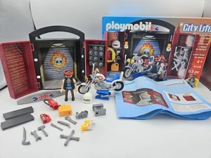 PLAYMOBIL 9108 Bike Shop Play Box Rare Set 100% Complete Motorcycle Biker Harley - Picture 1 of 11