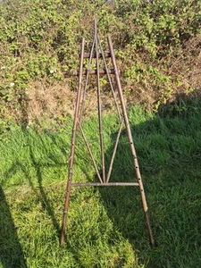 Victorian Antique Bamboo Floor Standing Art Easel / Artistry Frame / Mount Weddi - Picture 1 of 8