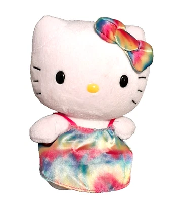 Hello Kitty Ty Rainbow Dress Plush Stuffed Animal Toy Doll Sanrio Soft 6" - Image 1 of 4