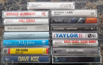 15 contemporary jazz genres 80s 90s CASSETTES mostly SEALED M- some RARE PROMOS - Image 1 of 4