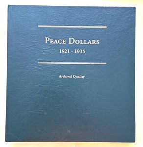 Starter set of 8 Peace $ Dollars in Littleton Album 1922S - 1935 PDS in AU Cond - Picture 1 of 7