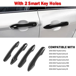 For 2018-2023 Toyota Camry Carbon Fiber Door Handle Cover Trim Overlay Caps 4pcs - Picture 1 of 7