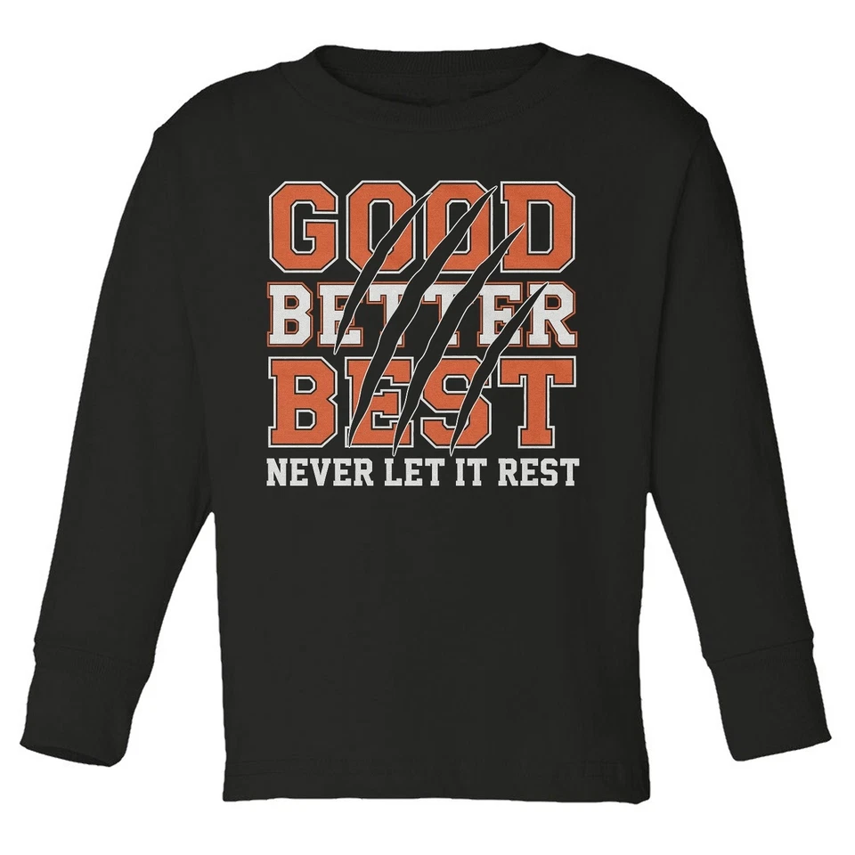 Good Better Best Never Let It Rest - Camiseta manga larga de los fanáticos de Chicago para niños pequeños Foto 1 de 1