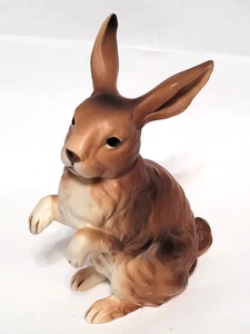 "Estatuilla vintage de conejo/conejo marrón izquierda H6664 de pie Pascua de 4,5"" de alto" - Imagen 1 de 6