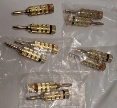 Enchufes Banana Altavoz Chapado en Oro Alta Calidad Monoprice * 5 Pares * Tornillo Cerrado Foto 1 de 2