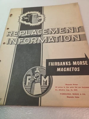 Manual de informações de substituição Fairbanks Morse Magnetos  - Imagem 1 de 4