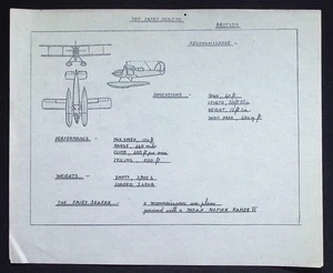 Original WWII Fairey Seafox Recognition Drawing – British Reconnaissance - Picture 1 of 4
