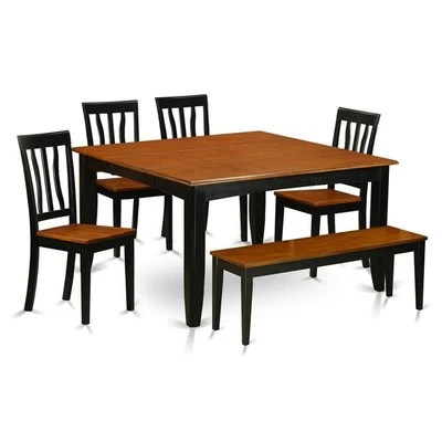 Juego de comedor East West Furniture Parfait de madera de 6 piezas en negro/cereza Foto 1 de 4
