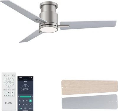 Ceiling Fan with Lights, 48 Inch Low Profile Ceiling Fans with Light and Remote, - Image 1 of 4