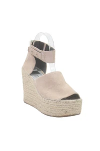 Dolce Vita Womens Suede Zipped Open-Toe Wedge Heels Beige Size 7 - Picture 1 of 8