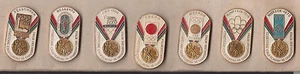 OLYMPIC MOSCOW 1980 - Set of  7 pins olympic host cities - in original folder - Picture 1 of 4