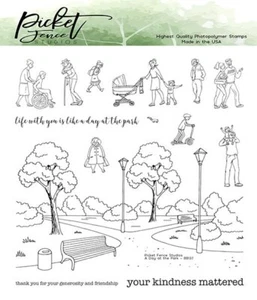 Nuevas estampillas transparentes de Picket Fence Studios A Walk In The Park BB-137 - Imagen 1 de 3