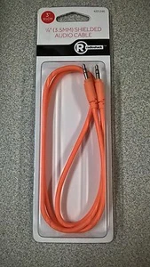 (2) RadioShack 3FT 1/8' 3.5mm Aux Male-Male Shielded Audio Cable Orange 4201246 - Picture 1 of 5