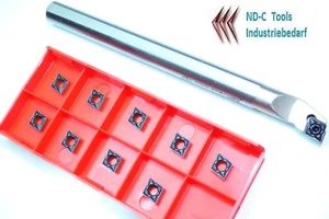  10x CCMT 060202-HF (P20)  1x 95° Bohrstange S12M SCLCL 06  für Stahl  ***** - Bild 1 von 3