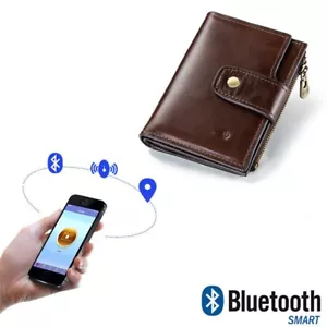Intelligente RFID sichere Herren Echtleder mit Alarm GPS Karte Bluetooth Geldbörse - Bild 1 von 13