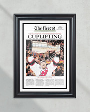 2003 NJ Devils Stanley Cup Champions Framed Newspaper Front Page Print