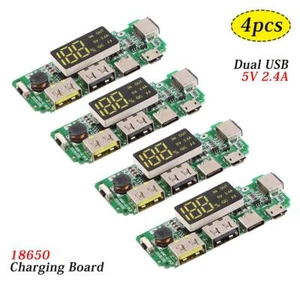 4pcs 18650-Board Dual USB 5V 2.4A Módulo Móvil 18650-Litio-Batería-Cargador-Bo - Imagen 1 de 9