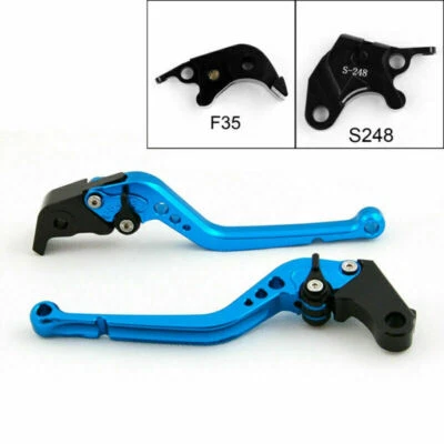 Long Brake Clutch Levers For Suzuki GSXR600 GSXR750 GSXR 600 750 04-05 Blue T9 - Image 1 of 4