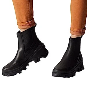 SOREL BREX Chelsea Lug Sole Waterproof Booties Women's Shoes Black Size 7 - Picture 1 of 8