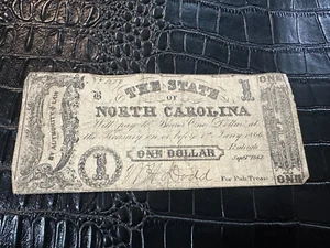 Billete confederado de un dólar de Carolina del Norte de 1862 de $1 (C-003) - Imagen 1 de 1