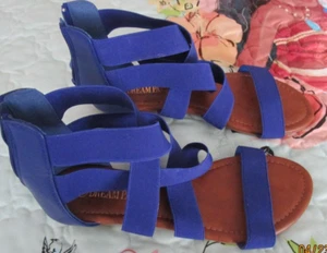 Dream Pairs Flat Sandals w Straps & Back Zipper Sz 6.5 Man made materials NEW - Picture 1 of 6