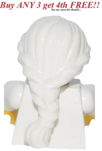 ☀️Lego Hair Female Girl White Old Lady Women Grandma Braided Ponytail - Picture 1 of 4