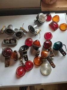 Glass Lens Turn Signal Stop Tail Lamp Lights Rat Rod Motorcycle - Picture 1 of 6