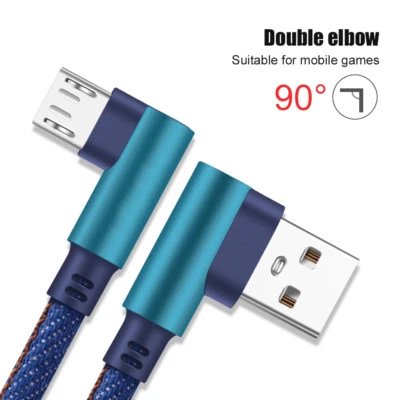 Micro USB 90 Degree Fast Charging Data Sync Charger Cable For Samsung Huawei Hot - Image 1 of 4