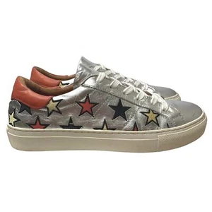 Skechers Street Sneakers Womens 8 Silver Multicolor Embroidered Side Stars - Picture 1 of 14