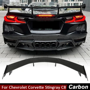 For Chevrolet Corvette Stingray C8 20+ REAL CARBON Rear Trunk Spoiler Sport Wing - Picture 1 of 12