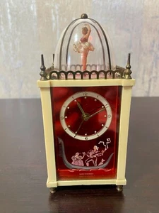 Reloj despertador caja de música bailarina vintage movimiento suizo hecho en Alemania - Imagen 1 de 7